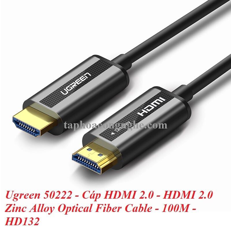 Ugreen 50222 100M màu Đen Cáp tín hiệu HDMI chuẩn 2.0 sợi quang cao cấp HD132 30050222